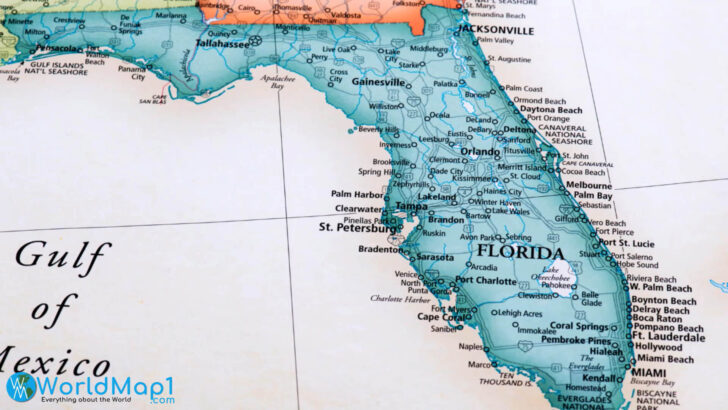 Florida Map with Cities and Towns Printable