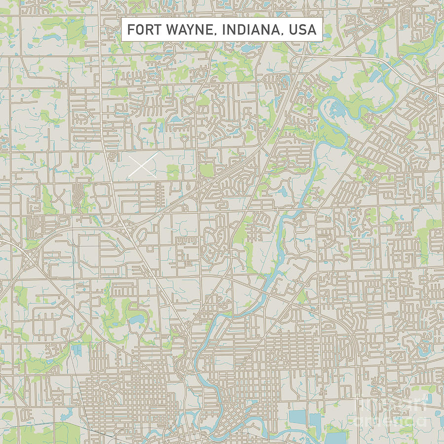 Fort Wayne Indiana Us City Street Mapfrank Ramspott regarding Printable Map of Fort Wayne Indiana