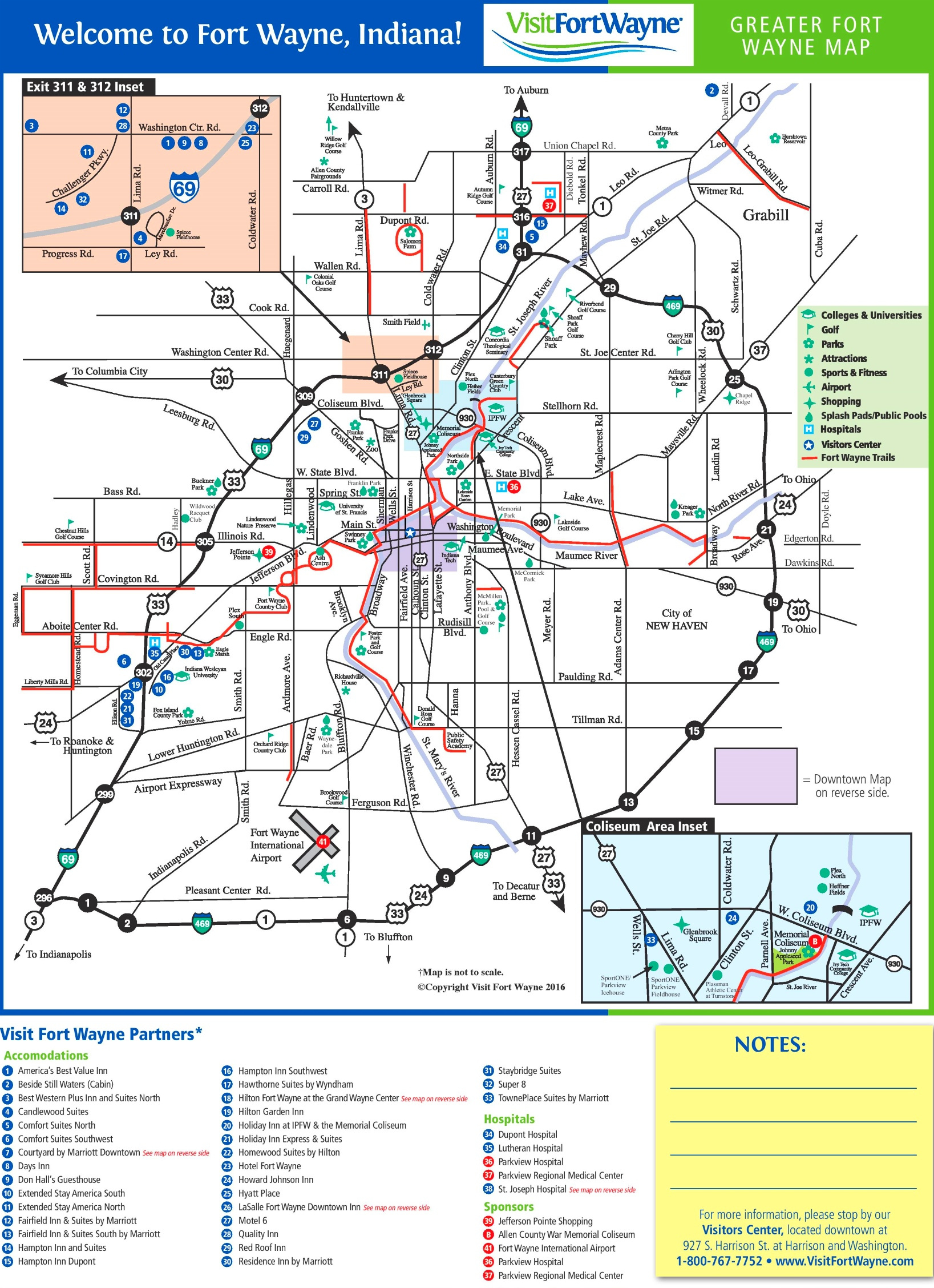 Fort Wayne Tourist Map - Ontheworldmap regarding Printable Map of Fort Wayne Indiana