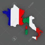 France And Italy. Map. 3D Stock Photo, Picture And Royalty Free In Map Of France And Italy Together