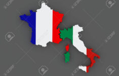 France And Italy. Map. 3D Stock Photo, Picture And Royalty Free in Map Of France And Italy Together