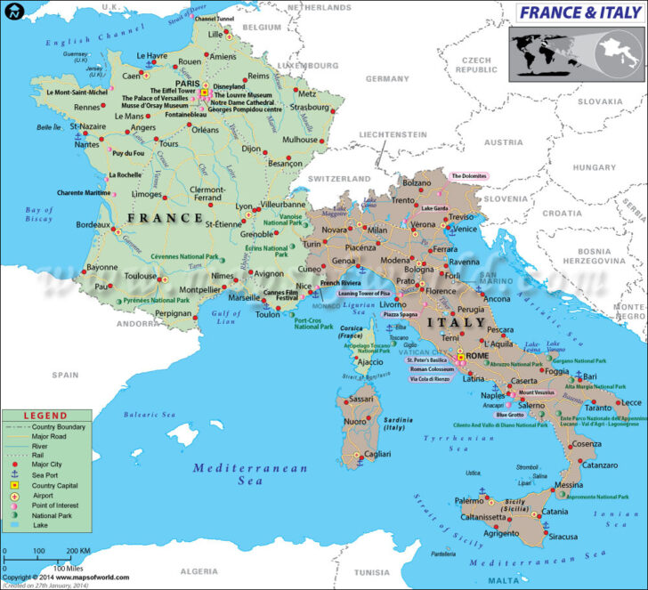Map of Spain France and Italy Map of Spain France and Italy