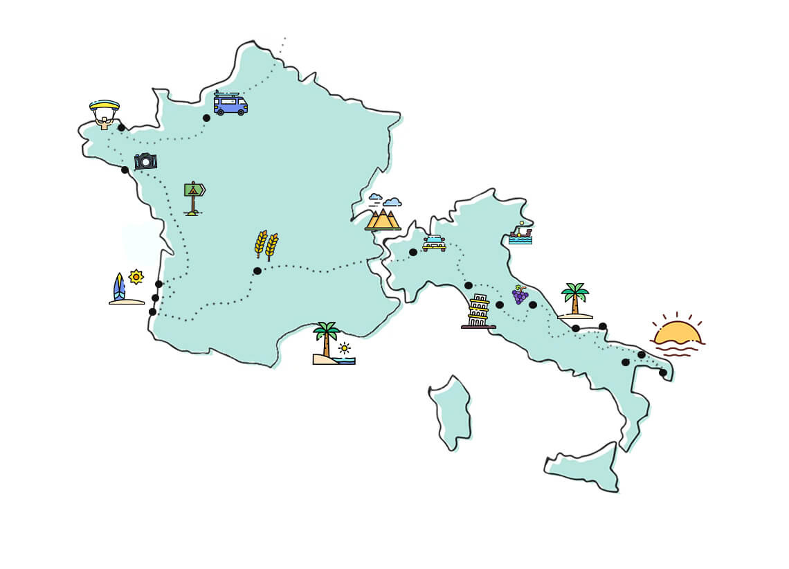 France &amp;amp; Italy Road Trip Route - Explore With We Wander Why for Road Map of France and Italy