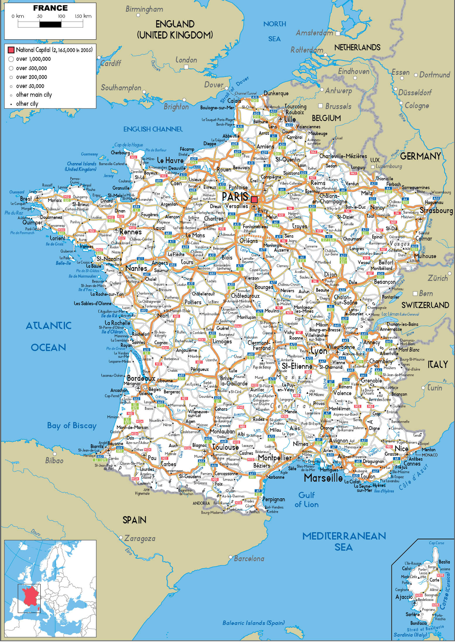 France Road Map - Guide Of The World with regard to Road Map of France and Italy