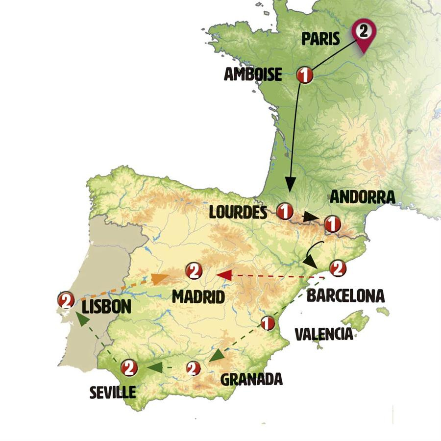 France, Spain And Portugal 2025 - Iberian Peninsula &amp;amp; Morocco pertaining to Map of France Portugal and Spain