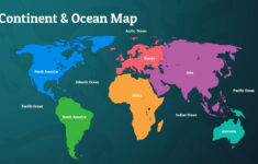 Free Continent &amp; Ocean Map Template in Map Of The Continents And Oceans Printable