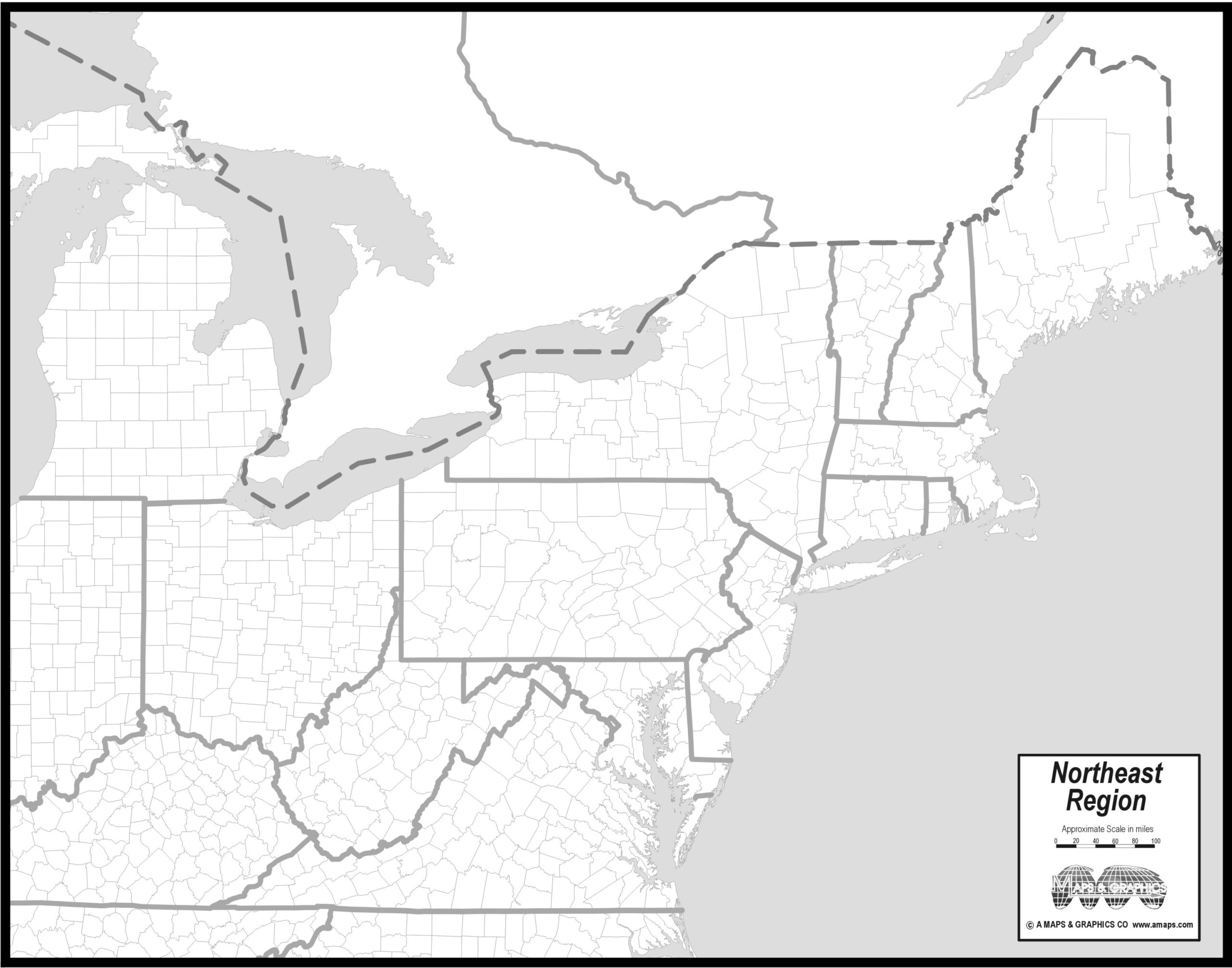 Free Map Of Northeast States for Blank Map of Eastern United States Printable