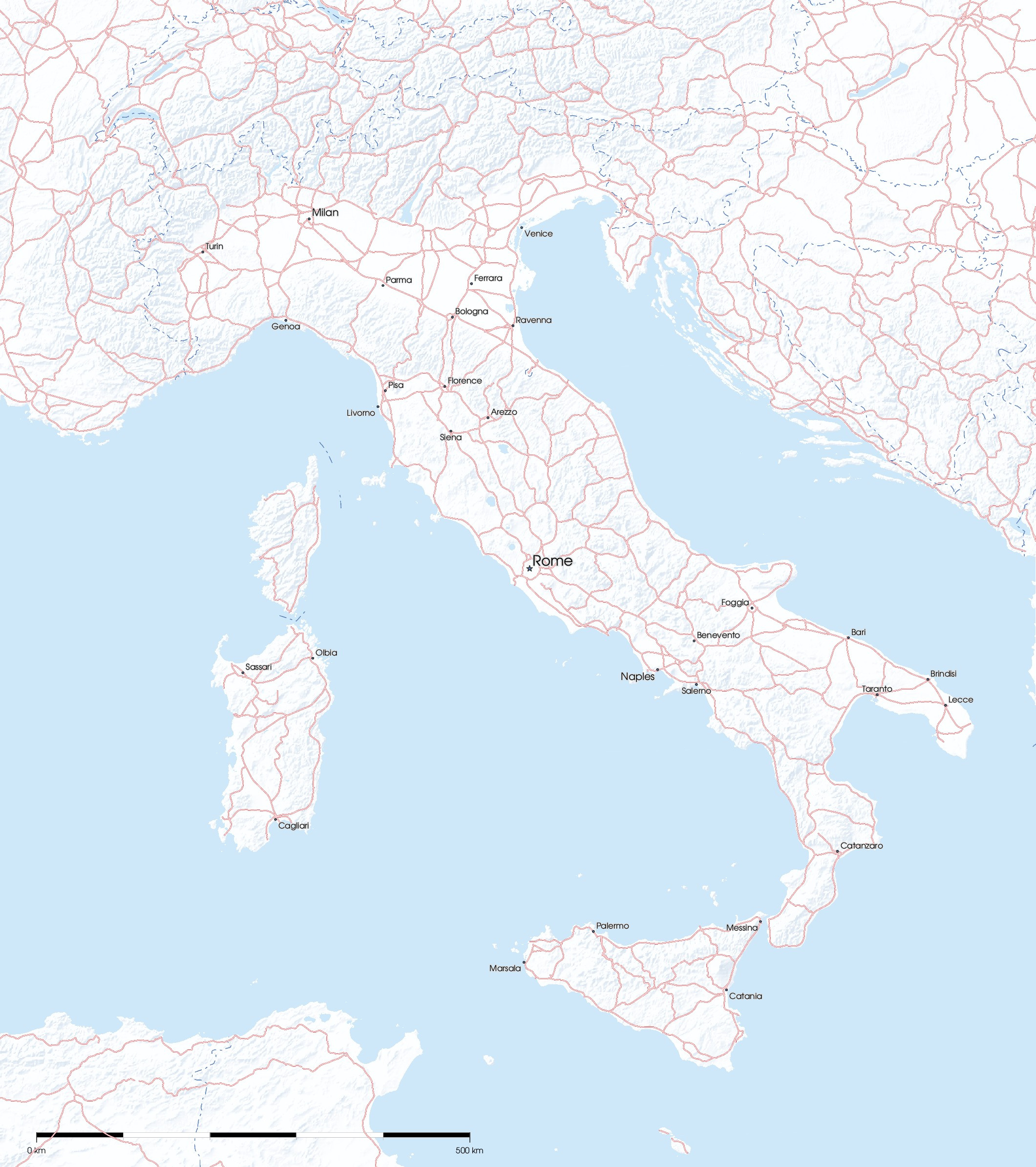 Free Maps Of Italy | Mapswire for Map Of Italy To Print