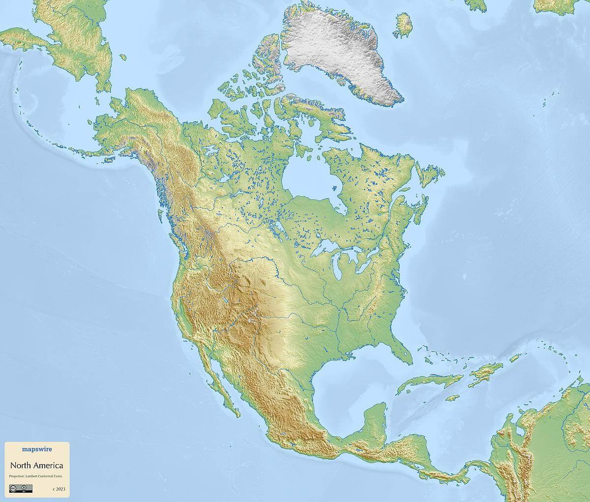Free Maps Of North America | Mapswire with Free Printable Map Of North And South America