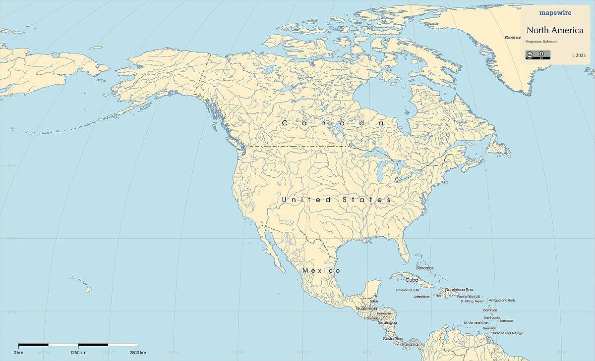 Free Maps Of North America | Mapswire with Free Printable Maps Of North America
