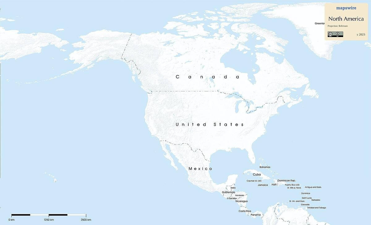 Free Maps Of North America | Mapswire with regard to Free Printable Map of North America