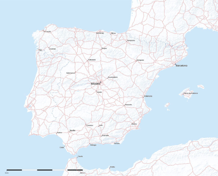 Map of Spain and Portugal Printable Map of Spain and Portugal Printable