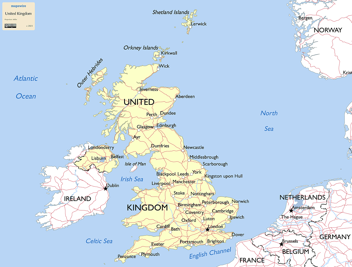 Free Maps Of The United Kingdom | Mapswire with Free Printable Map Of British Isles