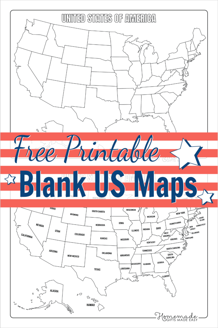 Free Printable Map of the United States Blank