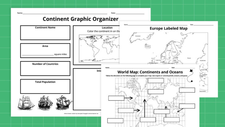 Free Printable Blank Map of the Continents and Oceans