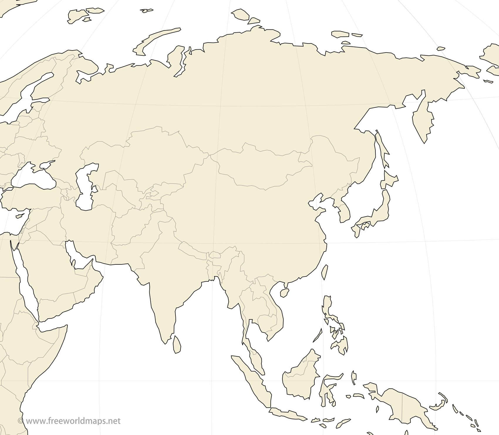 Free Printable Maps Of Asia intended for Free Printable Blank Map of Asia
