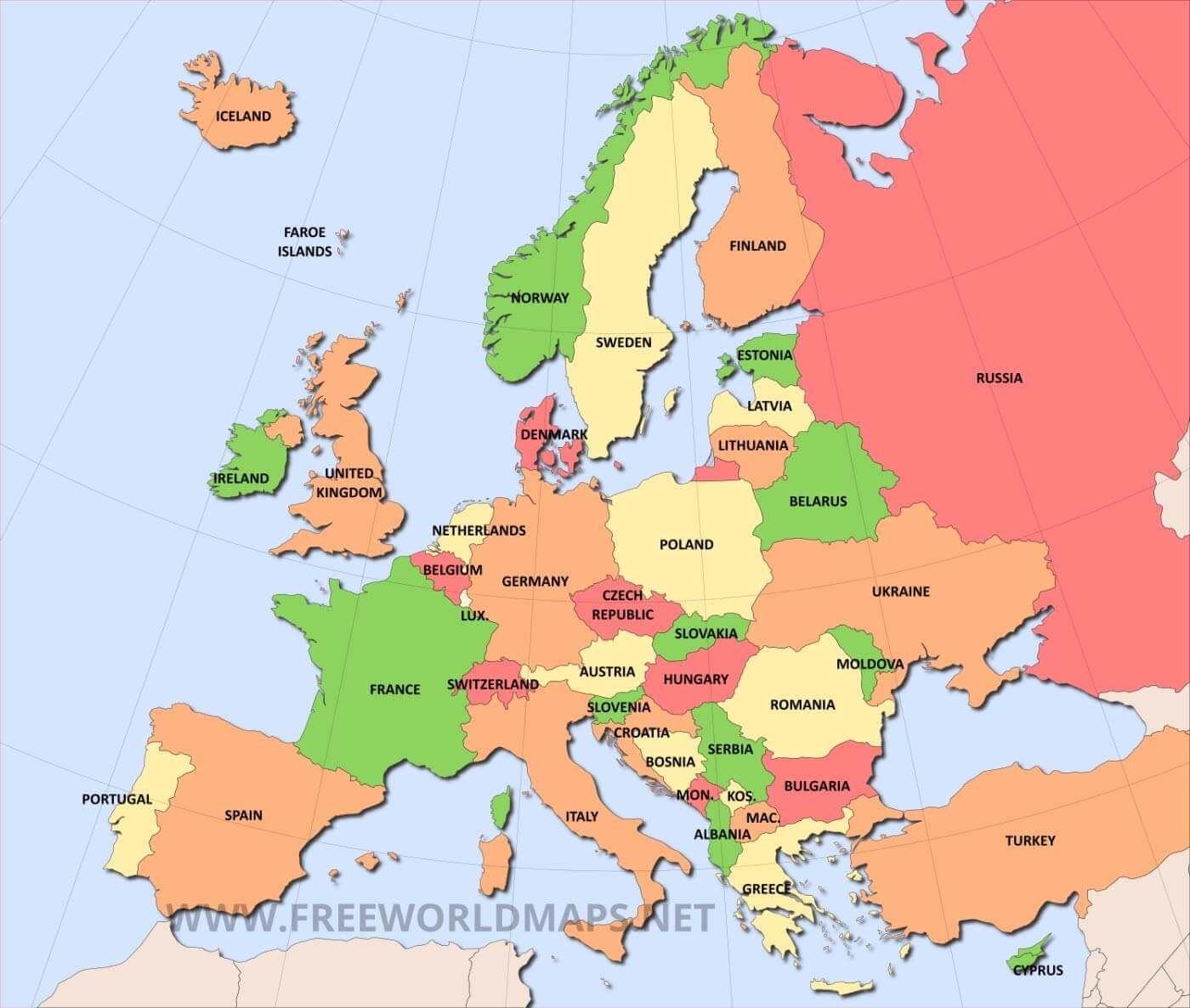 Free Printable Maps Of Europe in Free Printable Map of Western Europe