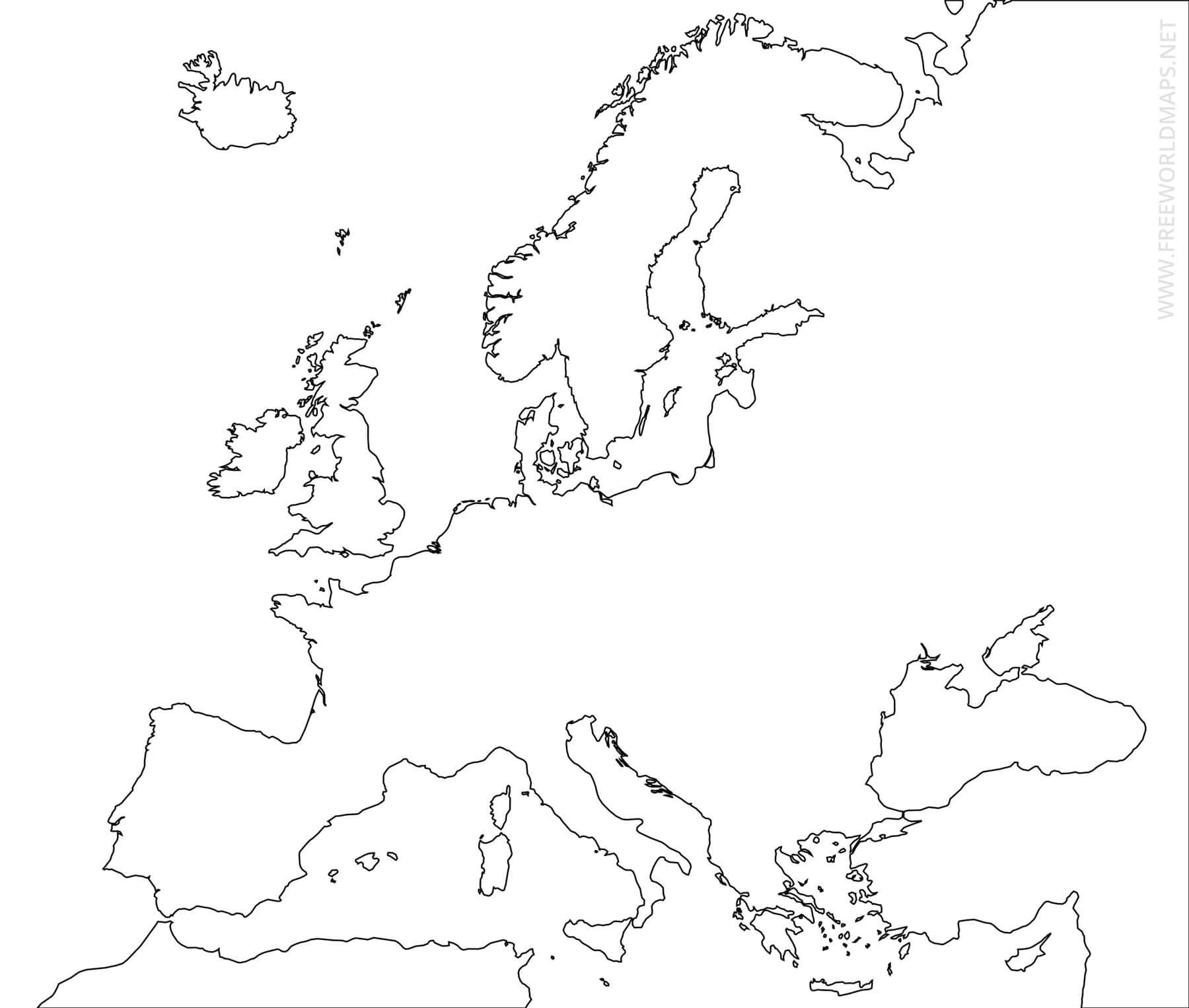 Free Printable Maps Of Europe pertaining to Free Printable Outline Map of Europe