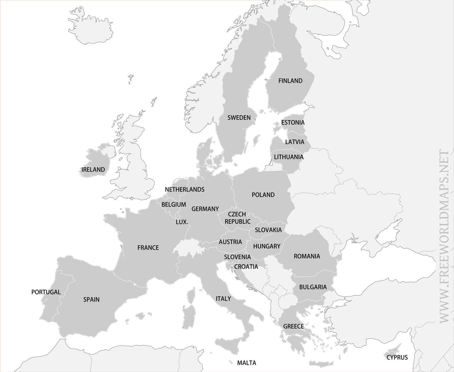 Free Printable Maps Of Europe with regard to Free Printable Map of Western Europe