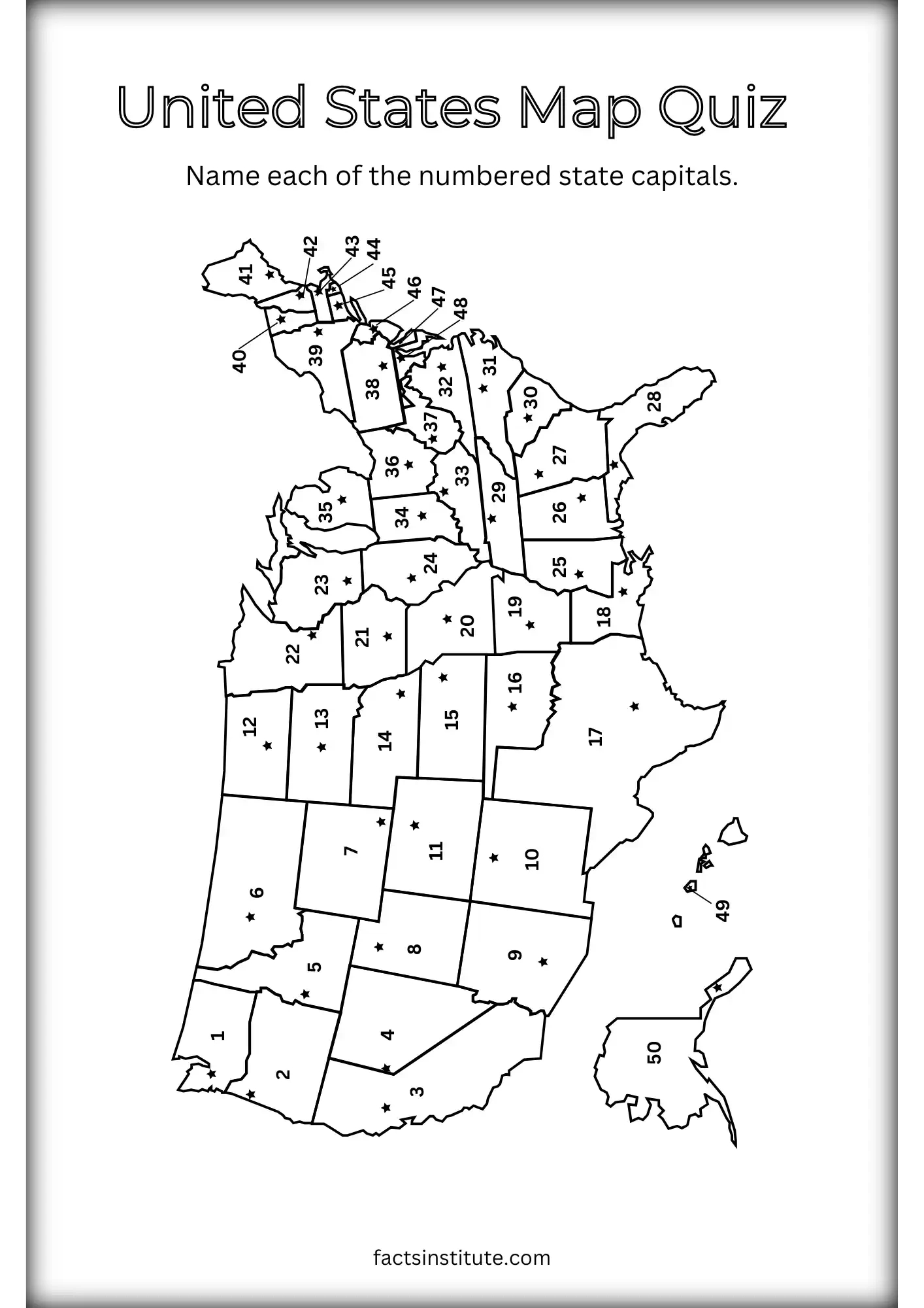 Free Printable Us States And Capitals Map (&amp;amp; Other Goodies) - The for Blank States And Capitals Map Printable