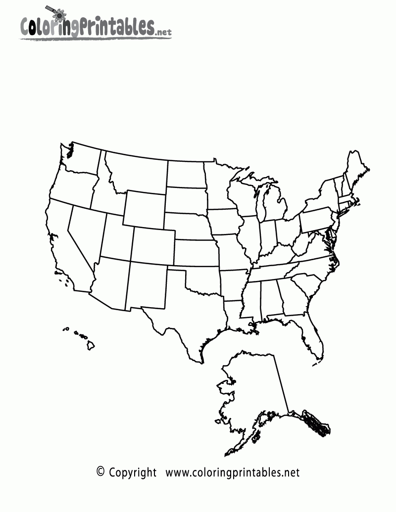 Free Printable Usa Map Coloring Page in Printable United States Map Coloring Page