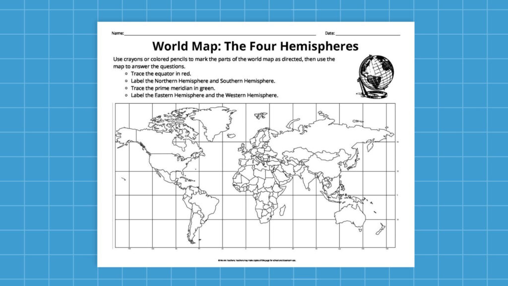 Free Printable Blank World Map With Latitude And Longitude | Adams ...