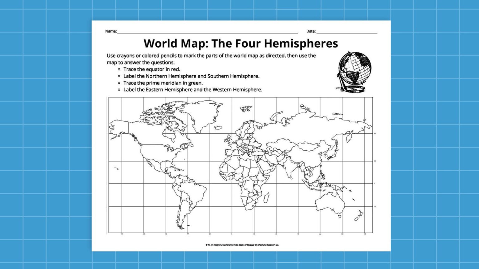 Free Printable Blank World Map With Latitude And Longitude | Adams ...