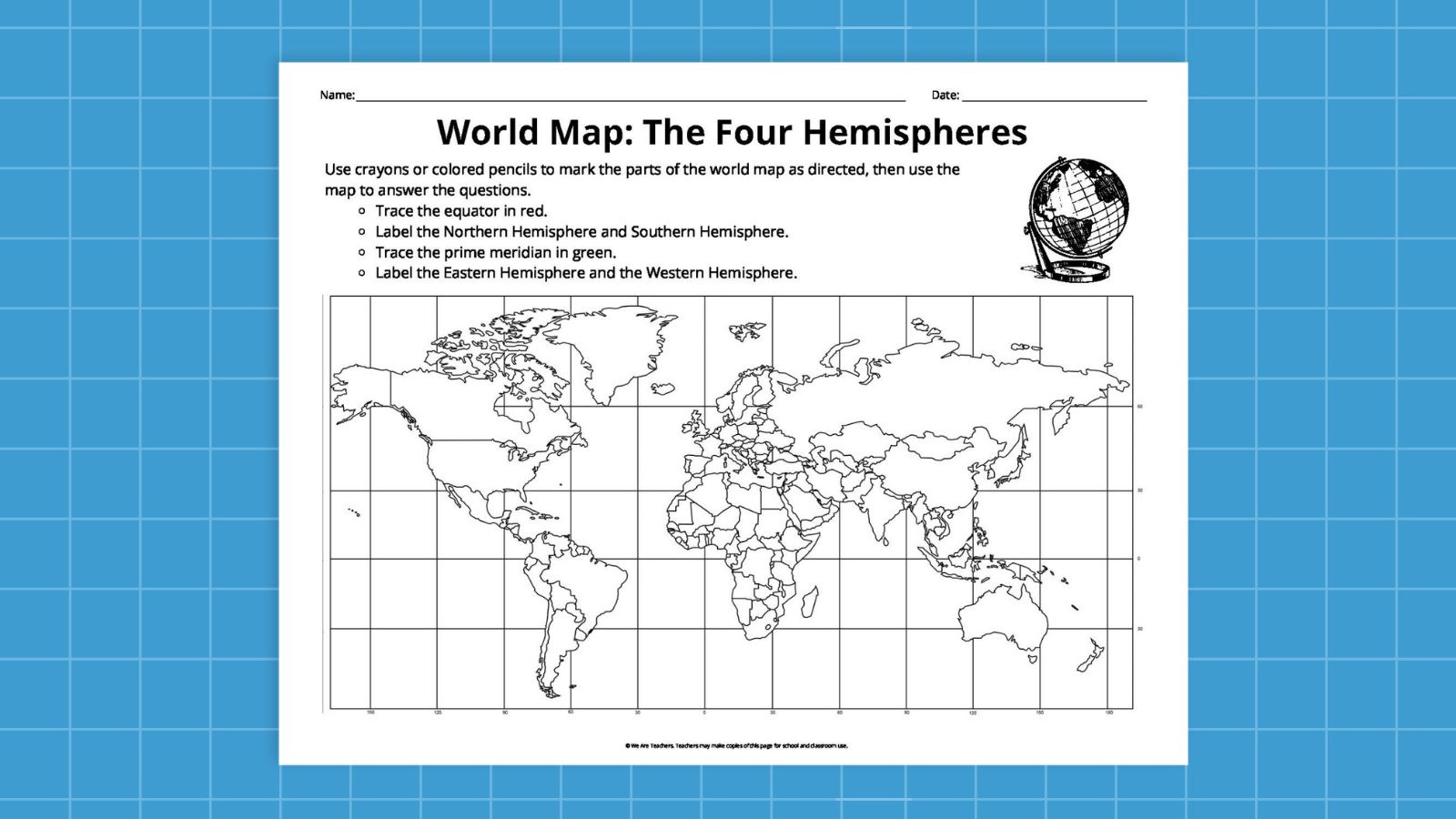 Free Printable World Map Bundle for Free Printable Blank World Map with Latitude and Longitude