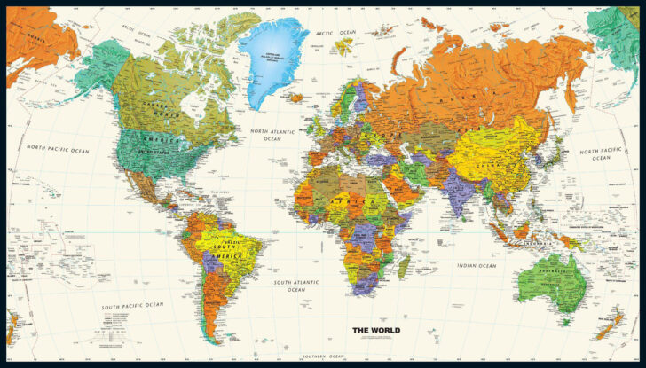 Printable World Map with Cities