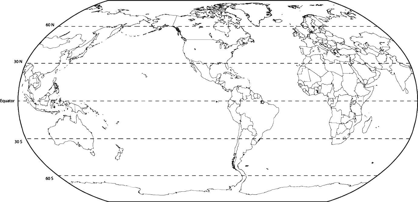 Free Printable World Map With Countries Template In Pdf inside Black and White Printable World Map with Latitude and Longitude