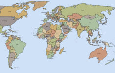 Free Printable World Map With Countries Template In Pdf regarding Free Printable World Map with Labels
