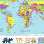 Free Printable World Map With Countries Template In Pdf Within Printable World Map With Latitude And Longitude