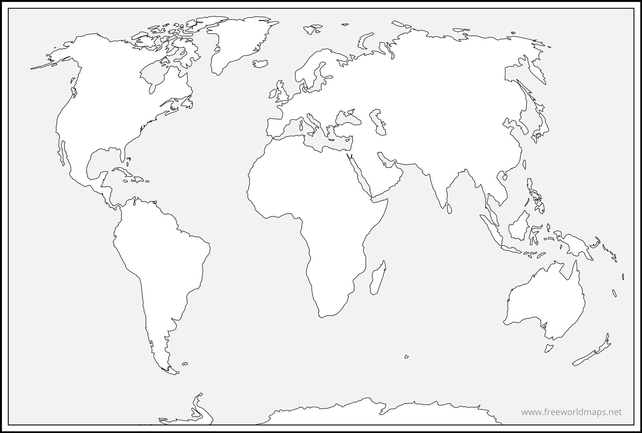 Free Printable World Maps with regard to Blank Map of the World Printable