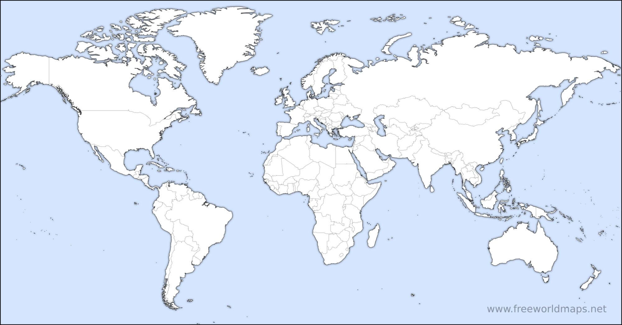 Free Printable World Maps with regard to Blank Map of the World Printable