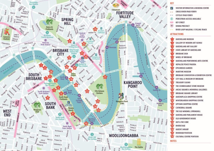Brisbane Attractions Map Download