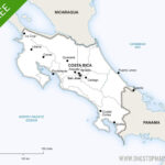 Free Vector Map Of Costa Rica Political | One Stop Map Pertaining To Free Printable Map Of Costa Rica