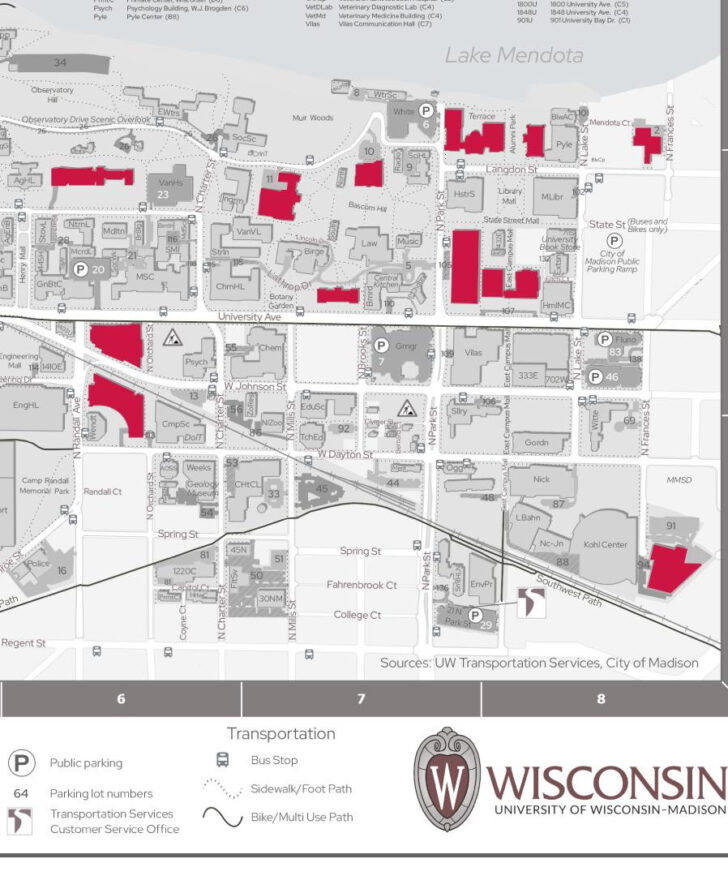 Uw Madison CampUS Map Printable