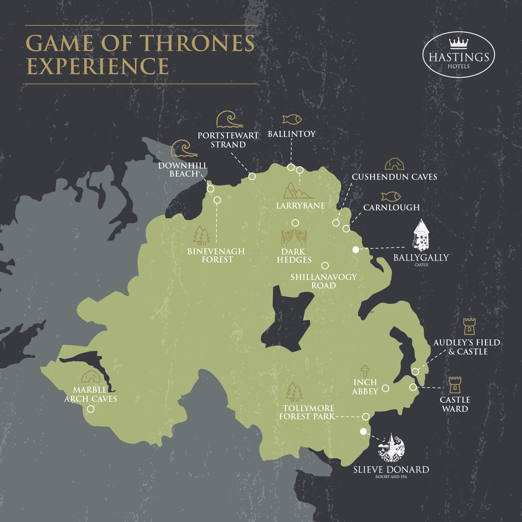 Game Of Thrones Filming Locations | Northern Ireland | Hastings Hotels regarding Game of Thrones Northern Ireland Locations Map