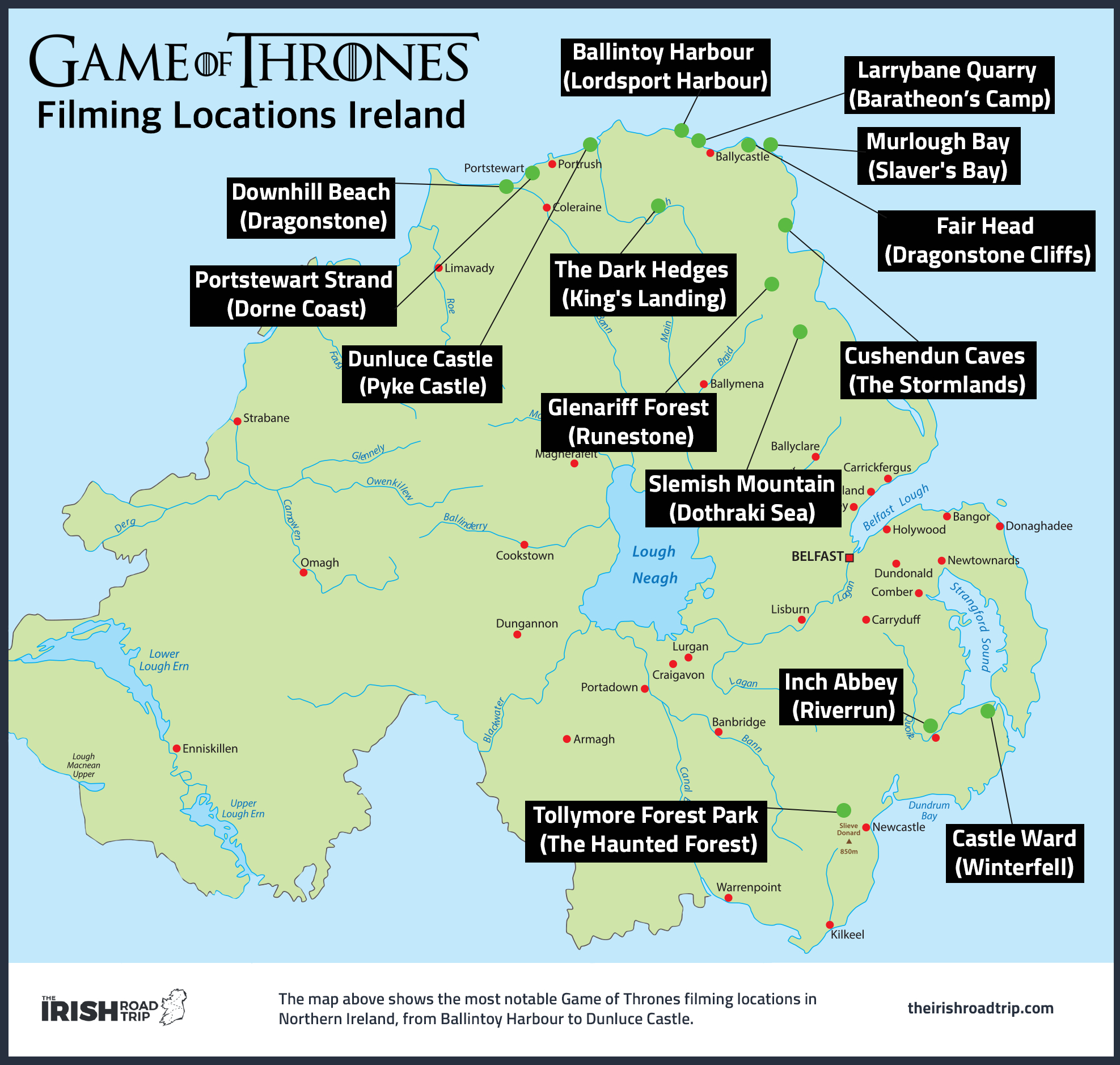 Game Of Thrones Ireland: 16 Locations + Map (2025) pertaining to Game of Thrones Film Locations Northern Ireland Map