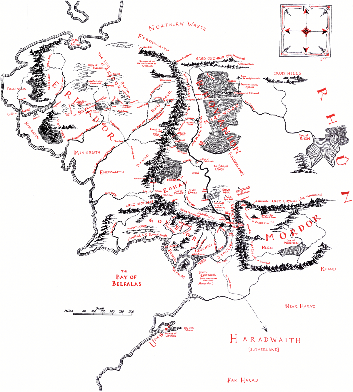 General Map Of Middle-Earth - Tolkien Gateway intended for Lord Of The Rings Map Printable