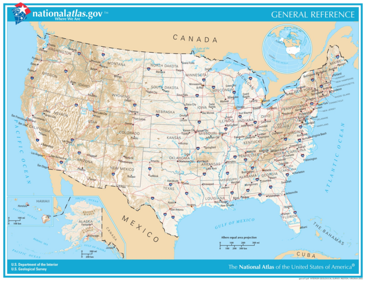United States Map with Major Cities Printable