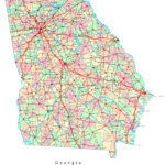 Georgia Printable Map Within Printable Map Of Georgia With Cities