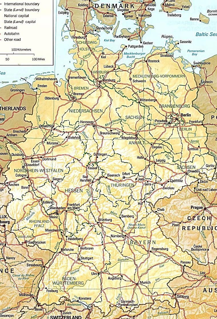 Germany Maps | Printable Maps Of Germany For Download inside Free Printable Map of Germany with Cities and Towns
