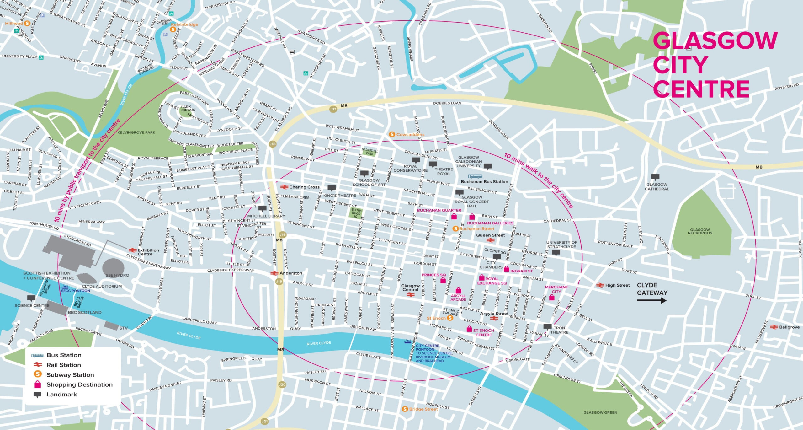 Glasgow Tourist Map - Ontheworldmap pertaining to Glasgow Tourist Map