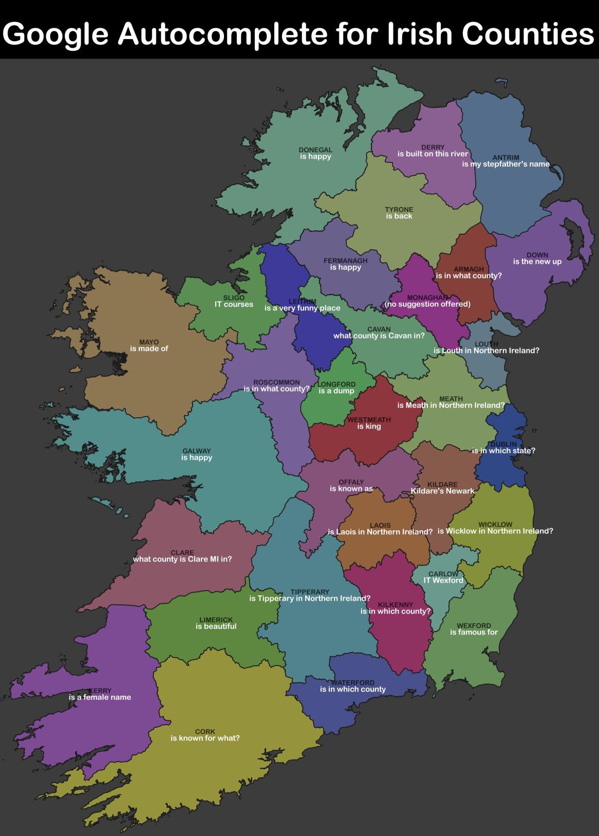 Google Autocomplete For Irish Counties : R/Northernireland for Google Map Of Ireland And Northern Ireland