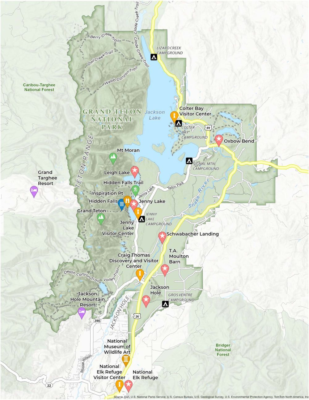 Grand Teton National Park Map - Gis Geography for Grand Teton National Park Printable Map