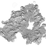 Gray 3D Topography Map Of European Country Of Northern Ireland Intended For Topographic Map Of Northern Ireland