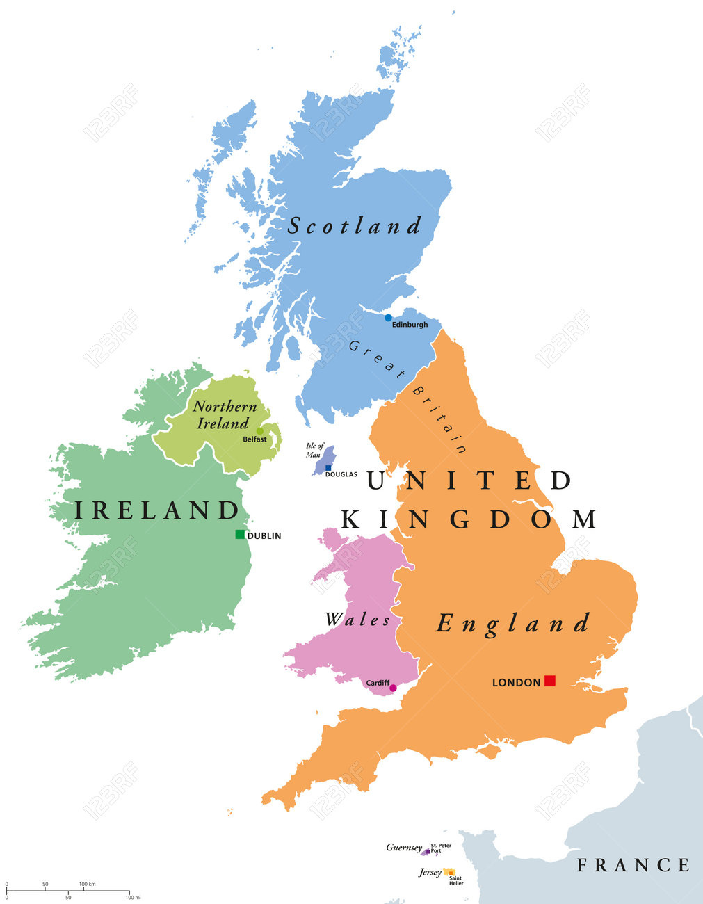 Großbritannien Länder Und Politische Karte Irland. England inside Map Of England Scotland Wales And Northern Ireland
