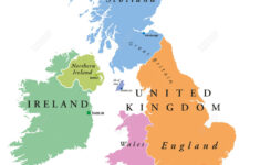 Großbritannien Länder Und Politische Karte Irland. England with Map Of Ireland Scotland And England