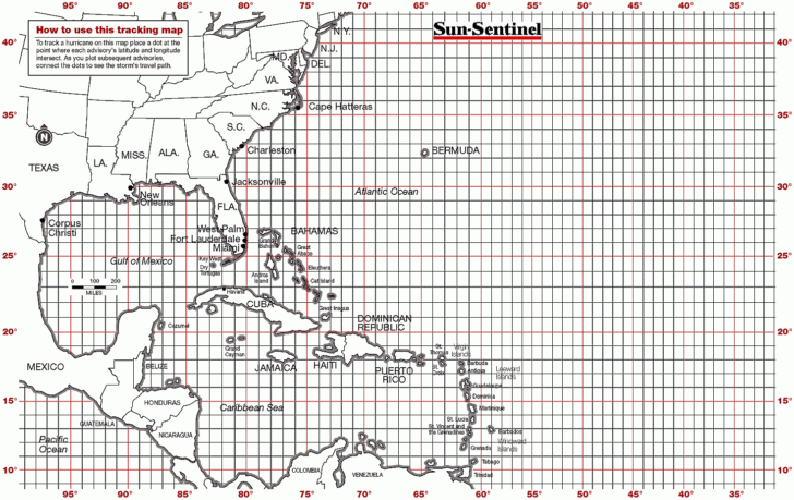 Gulf of Mexico Hurricane Tracking Map Printable